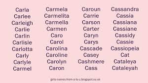 The best way to find great female cat names for your new kitten or your newly adopted cat is getting to know her and choose a right name fitting her. Girls Names From A To Z Girls Names Starting With C