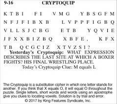 There will be 4 steps to make it. Cryptoquip King Features Syndicate Inc Faribault Mn