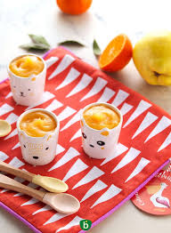 Dessert Gouter Bebe 6 Mois Puree De Fruit Coing Mandarine Bledina Recette Bledina Recette Bebe Diversification Alimentaire