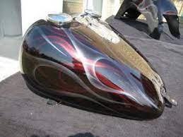 Classic Double Flames Candy Apple Red And Sparkle Silver Job 304 Harley Davidson Bikes Classic Harley Davidson Harley Davidson