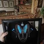 Moth and flowers on skull panel no resin