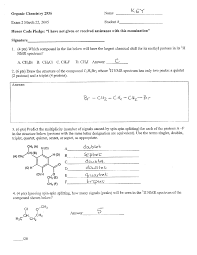 The final exam is comprehensive (cumulative); Organic Chemistry Exam With Answer Key Chem 2536 Docsity
