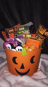 Spooky Bucket Gift Idea Candy Halloween Spooky Basket Diy Gift Fun To Make Movie Basket Gift Family Movie Night Gift Spiderman Gifts