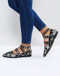 Sol Sana Miro Floral Buckle Detail Flat Shoes Multi