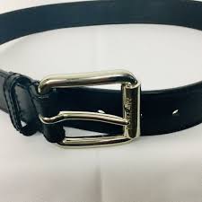 Black Belt With 2 Holes Michael Kors Leather Belt Black With Silver Roller Buckle Mens Medium Michaelkors Belt Leather