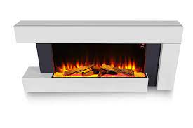 Touchstone sideline recessed fireplaces and touchstone onyx wall mounted fireplaces are the two of the most popular ones by touchstone. Homezone Modern Unique 55 White Wall Mounted Electric Fireplace Realistic Led Flame Effect Electric Fire With Wood Log Burner 220 240v 1000 2000w 7 Day 24hr Timer And Remote Control Buy Online In Bulgaria