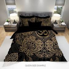 Black And Gold Bedroom Comforter Sets Mandala Bedding Black And Gold Mandala Bedding Mandala Duvet Etsy Bed Linens Luxury Gold Bed Gold Bedroom