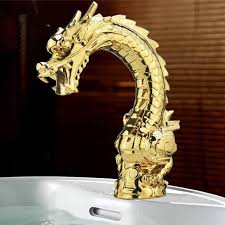 The chinese dragons are omnipresent in the chinese culture. Luxury Basin Faucets Deck Mounted Single Handle Gold Finish Dragon Head Style Bathroom Sink Faucet Basin Water Mixer Tap Lc 69d2 A Basin Faucets Deck Mounted Single Handle Gold Finish Dragon Head Style Bathroom Sink