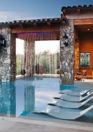 Home Swimming Pool With Waterfall From Rooftop Pool Houses Backyard Pool Designs Swimming Pool House