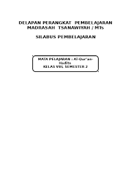 File administrasi guru full ganjil & genap kunjungi >> www.jayanti.me. Silabus Al Qur An Hadits Mts Kelas 7 Semester 2 Doc