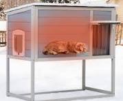 FURRYFECTION Outdoor-Cat-House, Large Wooden Weatherproof Pet House for  Multiple Cats with fold-up Stair & Visible Side Window
