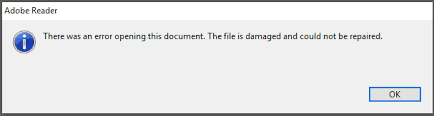 Pdf File Is Damaged And Cannot Be Opened Error Resolved Damaged Pdf Readers