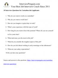 Top 10 Interview Questions Answers For Custodians
