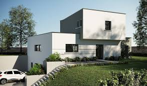 Magnifique Visuel D Un Maison Tres Moderne En R 1 A Toit Plat Sur Sous Sol Visuel De La Facade Principal Maisonarlogisno Maison Arlogis Facade Maison Maison