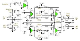 Stereo Tone Control With Line In Microphone Mixer Schematic Pcb Layout Audio Amplifier Electronic Schematics Stereo