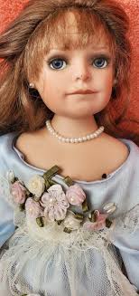 Vintage Porcelain Doll AEL Signed #363 AEL 2001 Porcelain Doll W Beauty  Dress