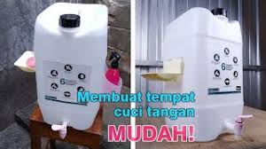 Cara Mudah Membuat Tempat Cuci Tangan Dengan Jerigen Bekas Tips Dan Trik Rbrain Project Youtube