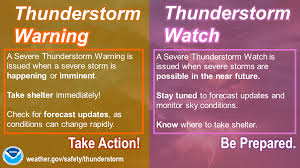 He had received a text with a severe thunderstorm warning. General Safety Blog