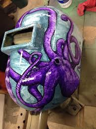 A good painted will have performed the art before on other hoods, so you can have a look at their previous work to see if it's to your liking. Acrylic And Sharpie On A Welding Helmet Welding Helmet Designs Welding Helmet Welding Hoods