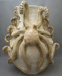 Octopus Vase Giant Double Ceramic Sculpture Sculpture Ceramic Pottery Ceramic Sculpture