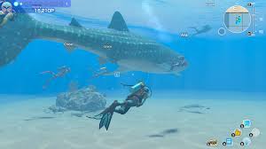 Diving and exploring marine life in Endless Ocean Luminous.