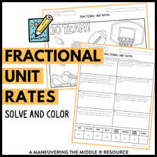 11 percent application answer key 1 2 3 4 5 6 7 8. Fractional Unit Rate Solve And Color By Maneuvering The Middle Tpt