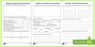 Each math worksheet has an answer sheet attached on the second page, making easy for teachers and parents to use. Plastics And The Environment Differentiated Worksheet Worksheet