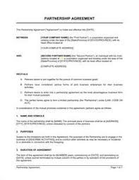 Partnership Agreement Template Sample Form Biztree Com Document Templates Agreement Business Management