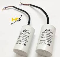 Tụ Điện Máy Bơm Nước, Tụ Máy Giặt CBB60 18uF 450V Vỏ Trắng Chính Hãng SENJU