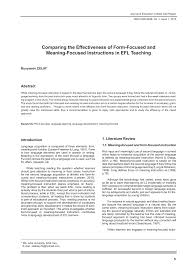 Pdf Comparing The Effectiveness Of Form Focused And Meaning Focused Instructions In Efl Teaching