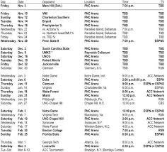 Duke's official basketball schedule was released thursday night. Nc State Releases Full 2017 18 Men S Basketball Schedule Backing The Pack