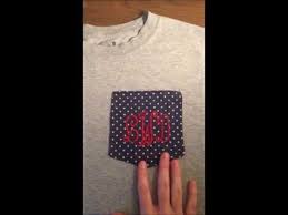 The left chest is by far the most popular placement for embroidery on a shirt or jacket. Dyi Monogram Pocket Tee Shirt Embroidery Youtube