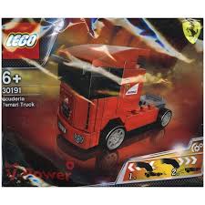 Open up the roof of the cabin to place the truck driver at the steering wheel with a team crew member alongside. Lego Scuderia Ferrari Truck Set 30191 Brick Owl Lego Marketplace