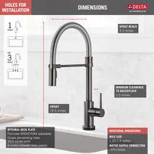 This delta kitchen faucet is available as either a standard faucet or with touch2o technology. Delta Trinsic Black Stainless Steel Finish Single Handle Pull Down Spr Faucetlist Com