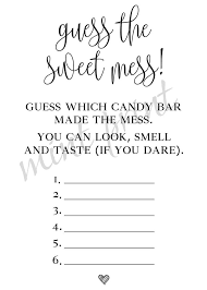 Instant Download Guess The Sweet Mess Baby Shower Games Etsy Baby Shower Candy Bar Baby Shower Candy Baby Shower Candy Bar Game