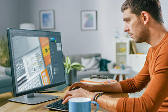 Graphic designer working on a project