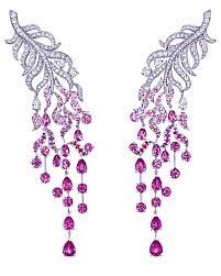 Chanel Diamond Cluster Earrings Falling Gems Chanel Jewelry Sapphire Earrings Pink Sapphire