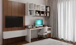 If you have an office that abstract art intermingled with traditional pieces creates a great soft, modern aesthetic. Modern Study Table Designs Design Cafe