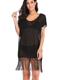 Black Bathing Suit Cover Up Dress Swim Cover Ups Women Chiffon Swimsuit Bikini Beachwear V Neck Beach Dress Summer Bathing Suit Black Pur Swimsuit Dress Casual Summer Dresses Boho Style Dresses