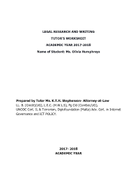 As with every other area of life, legislation comes with some jargon that, once mastered, should come in handy when you're trying to understand the law. Pdf Legal Research And Writing Worksheet 2 Pdf Kayreen T H Stephenson Academia Edu