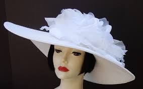White Derby Hat-White Rose