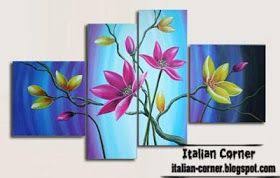 Like The Split Canvas Painting Idea More On The Site Ideablue Flower Abstract Oil Painting On Italian Canvas Painting Multiple Canvas Paintings Art Painting