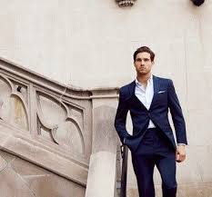 Fitted Blue Suit No Tie Dark Blue Suit Blue Suit Suit And Tie