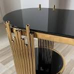 Table console d'entrée marbre/plateau en verre petite table d'entrée  étroite en acier inoxydable métal table console de couloir