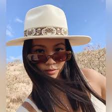 LACK OF COLOR LOC THE BEVERLY FEDORA BONE IVORY BROWN FRENCH VINTAGE RIBBON  NWT