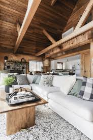 This Sofa Took Cabin Cozy To The Next Level Cabin Living Room Modern Cabin Interior Cabin Living