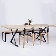 The Alexandria Dining Table Is Crafted With A Solid American White Oak Wooden And Timber Top With Bla Dining Table Dining Table With Bench Dining Table Chairs