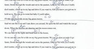 Big Green Tractor Jason Aldean Guitar Chord Chart Capo 4th Guitar Chords And Lyrics Jason Aldean Guitar Chords