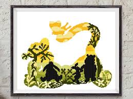 Disney Tiger Winnie The Pooh Modern Cross Stitch Pattern Easy Silhouette Counted Cross Stitch Chart Disney Fan Simple Cross Stitch Stitch Disney Cross Stitch