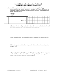 Horizontally Launched Projectile Worksheet Answers Dchs Honors Physics April 6th 2011 In 2020 Word Problem Worksheets Worksheets High School Lesson Plans